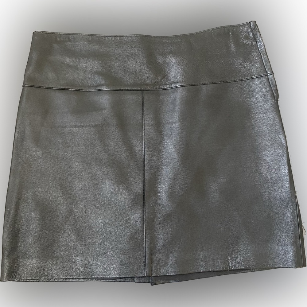 Leather a-line mini